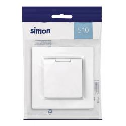 Base enchufe empotrar tapa toma tierra blanco serie 10 SIMON