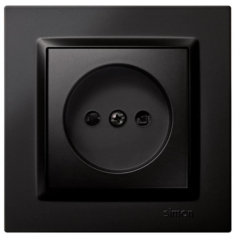 Base enchufe bipolar empotrar negro serie 10 SIMON