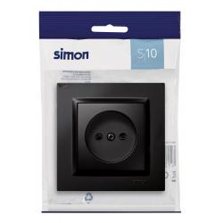 Base enchufe bipolar empotrar negro serie 10 SIMON