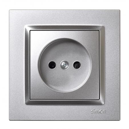 Base enchufe bipolar empotrar aluminio serie 10 SIMON