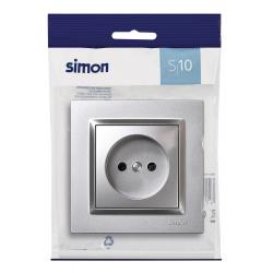 Base enchufe bipolar empotrar aluminio serie 10 SIMON