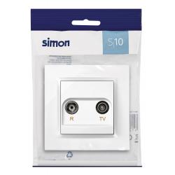 Base final antena 2 tomas empotrar blanco serie 10 SIMON
