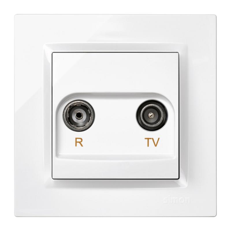 Base intermedia antena 2 tomas empotrar blanco serie 10 SIMON