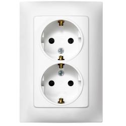 Base enchufe doble empotrar toma tierra blanco serie 10 SIMON