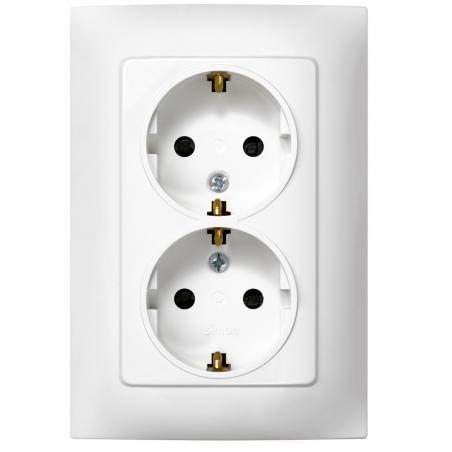 Base enchufe doble empotrar toma tierra blanco serie 10 SIMON