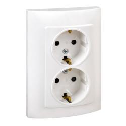 Base enchufe doble empotrar toma tierra blanco serie 10 SIMON