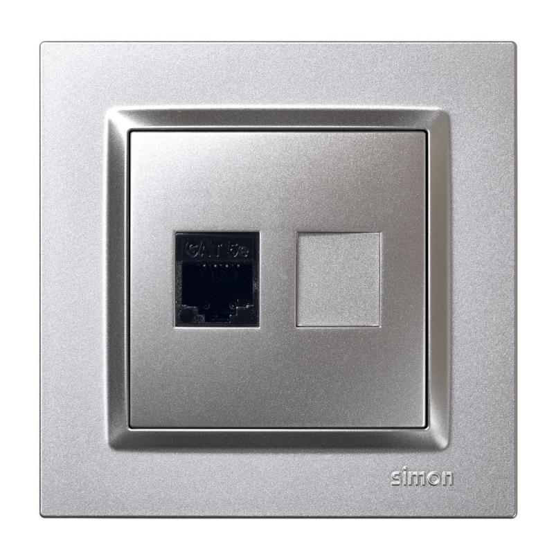 Base empotrar ethernet RJ45 aluminio serie 10 SIMON