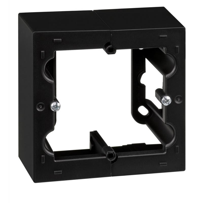 Caja eléctrica mecanismos superficie negro serie 10 SIMON