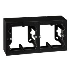 Caja eléctrica mecanismos doble superficie negro serie 10 SIMON