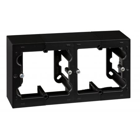 Caja eléctrica mecanismos doble superficie negro serie 10 SIMON