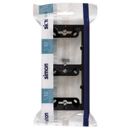 Caja eléctrica mecanismos doble superficie negro serie 10 SIMON