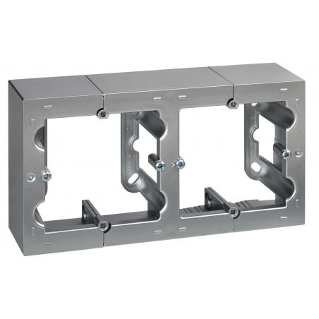 Caja eléctrica mecanismos doble superficie aluminio serie 10 SIMON
