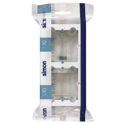 Caja eléctrica mecanismos doble superficie blanco serie 10 SIMON