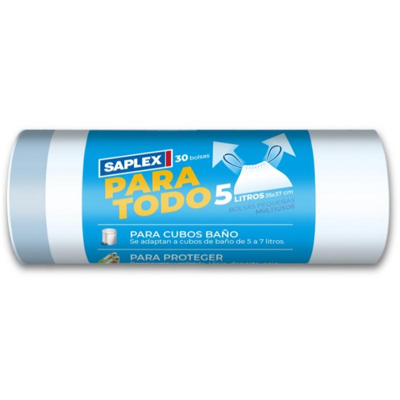 Bolsa basura 5lt multicapa azul SAPLEX