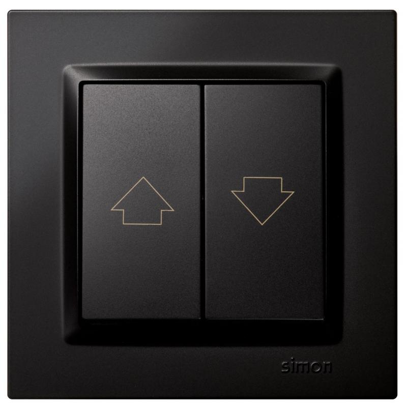 Pulsador persinanas 840x840 mm 230v negro serie 10 SIMON