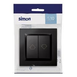 Pulsador persinanas 840x840 mm 230v negro serie 10 SIMON