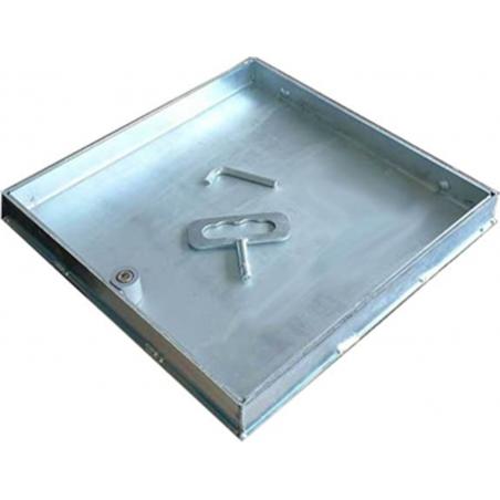 Tapa revestible arqueta hermetica galvanizada 70x70cm gris DAKOTA