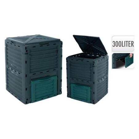 Compostador eco gris capacidad 300 l medidas 61x61x83 cm
