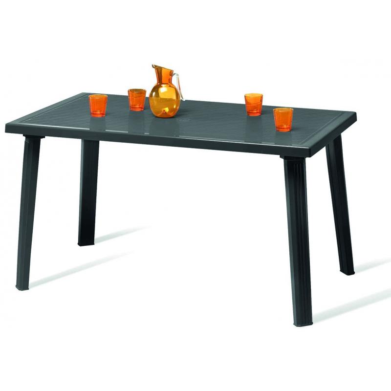 Mesa jardín resina domingo antracita 130 x 75 cm