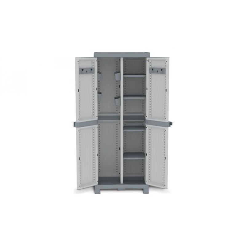 Armario para exterior resina escobero gris wave 181,8 x 70 x 43,8 cm