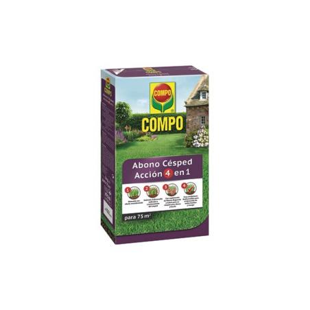 Abono granulado cesped 4 en 1, envase de 3 kg COMPO