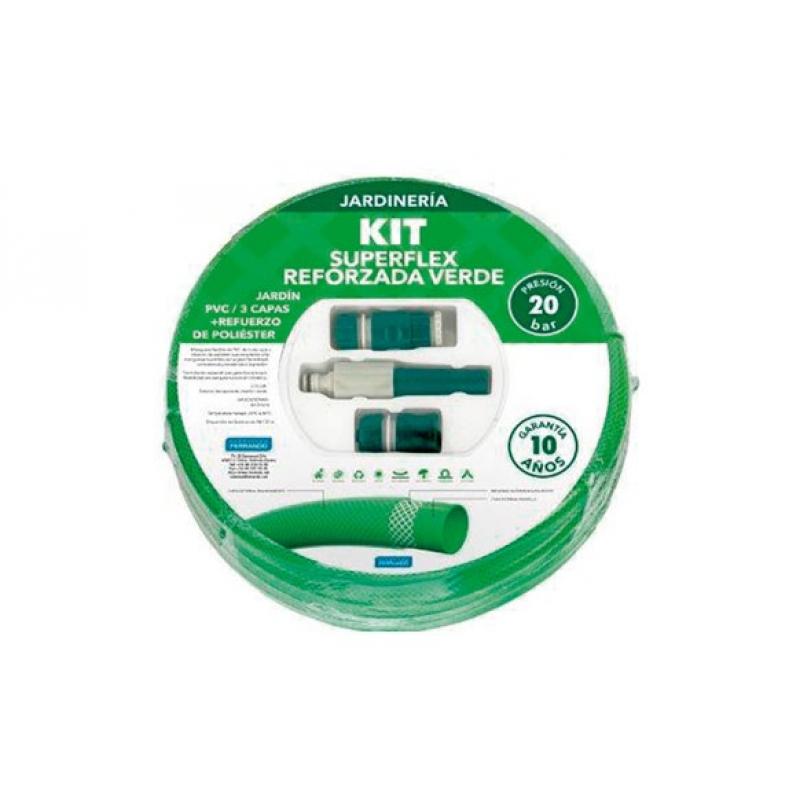 Manguera super flex reforzada ø 15 mm con accesorios 15 m
