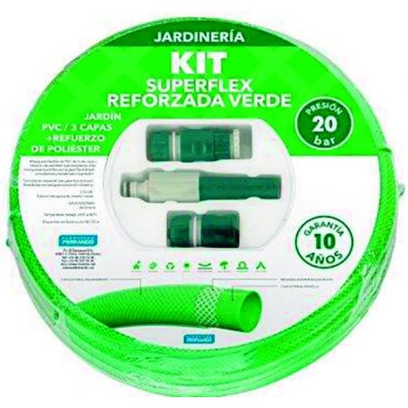 Manguera super flex reforzada ø 15 mm con accesorios 25 m