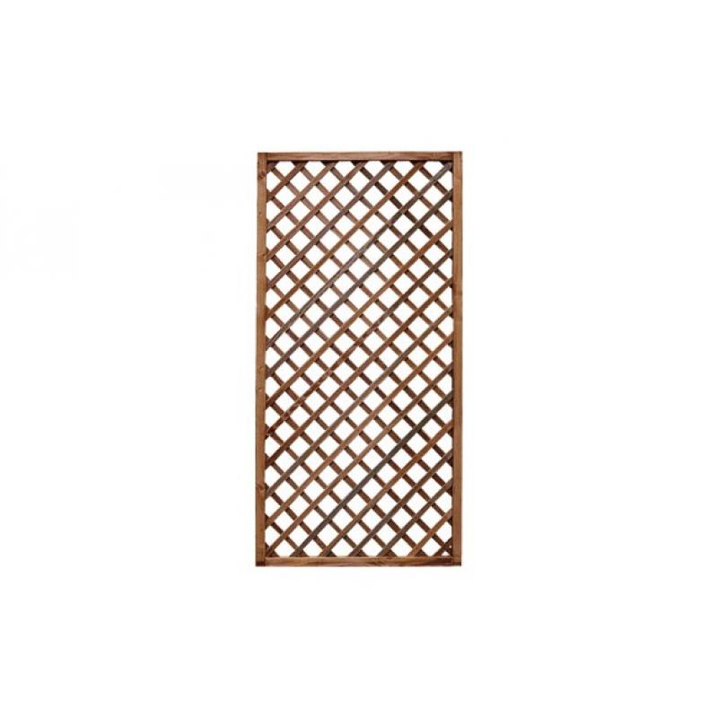 Celosía madera premices con marco marrón 90x180 cm.