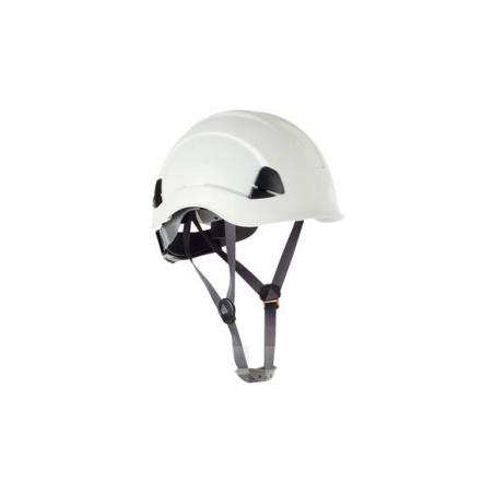 Casco trabajos en altura color blanco con barbuquejo
