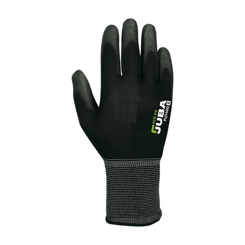 Guante hilo nilon recubierto poliuretano talla 11 color negro JUBA