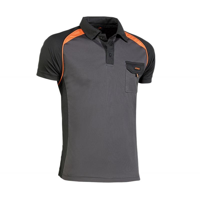 Polo top range coolway gris / naranja talla s