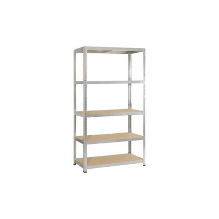 Estanteria metal galvanizado 5 estantes de madera sin tornillos