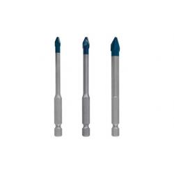 Juego brocas porcelanico expert hex-9 hardceramic 3 uds ø 5 BOSCH