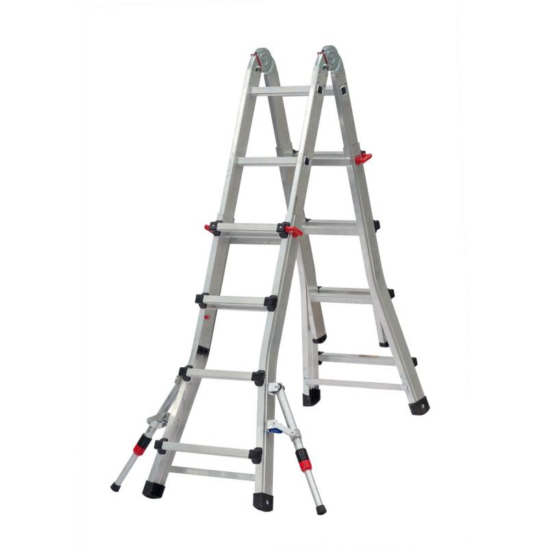Escalera industrial tijera aluminio telescopica 4+4 peldaños KYLATE