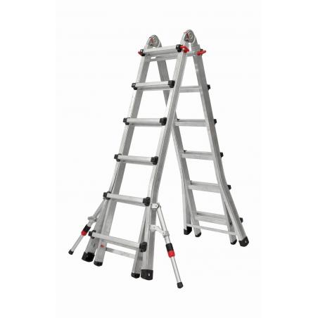 Escalera industrial tijera aluminio telescopica 6+6 peldaños KYLATE