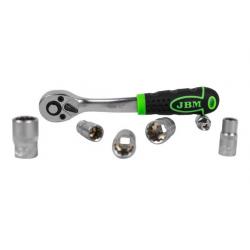 Llave carraca 72 dientes con vasos 1/4" 11 pzs NIVEL