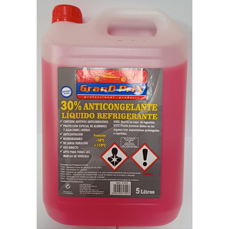 Anticongelante refrigerante 5lt 30% -18º rosa GRAND PRIX