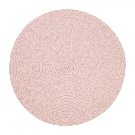 Mantel individual redondo 38 cm cordón ratán rosa