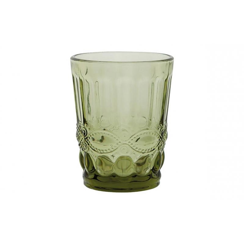 Vaso grabado ritual rustico 26 cl verde