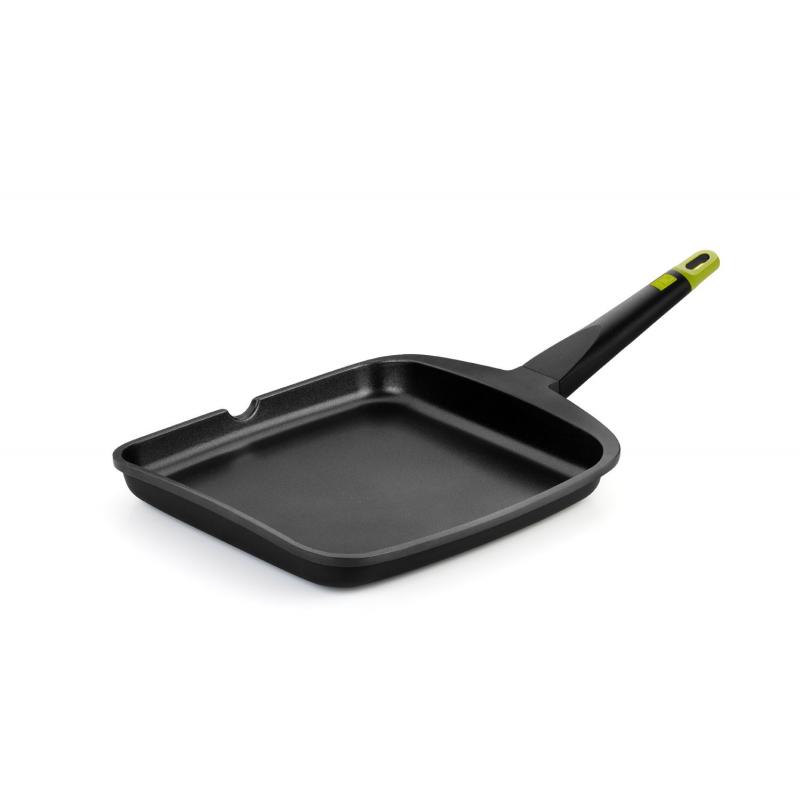 Grill plancha liso aluminio fundido foodie 28 cm induccion BRA