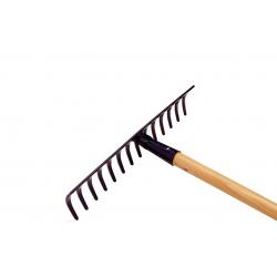 Rastrillo de Jardín BELLOTA – 12 Púas Curvas 32 cm de Ancho con Mango de Madera de 150 cm