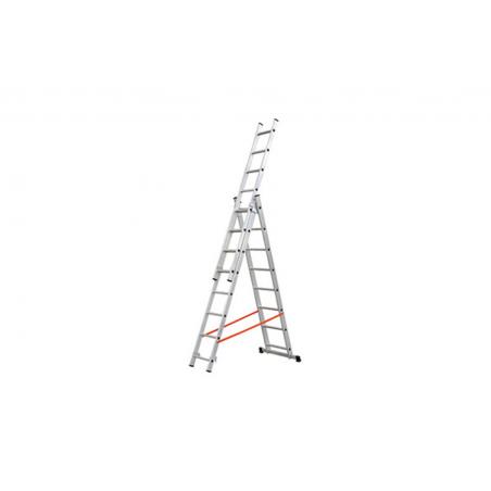Escalera Aluminio Profesional Triple Combinada 3X7 Peldaños