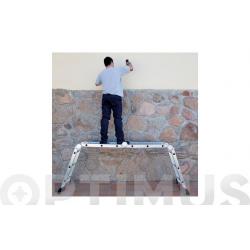 Escalera multiposicion con plataforma
