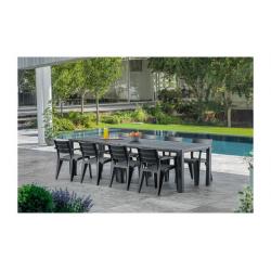 MESA RESINA JULIE DOBLE GRAFITO 294X90 CM/180X147 CM