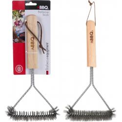 CEPILLO BARBACOA INOXIDABLE 30 X 14 CM MANGO MADERA