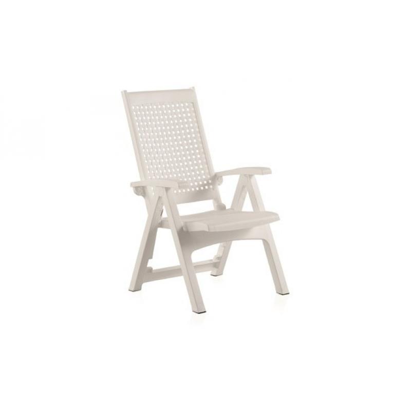 Sillon multiposiciones plegable Metal blanco