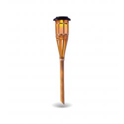 Baliza solar bambu efecto llama