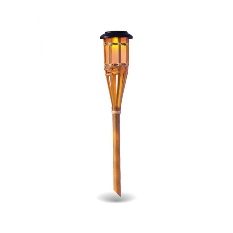 Baliza solar bambu efecto llama