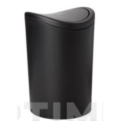 Cubo basura baño tapa basculante 6 lt negro
