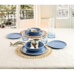 Vajilla ceramica Moana 12 piezas color azul